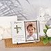 Wesiti Baptism Photo Frame with Gift Box 4 x 6 Inch Baptism Wooden Picture Frame Catholic Keepsake Gifts for Girl Boy Baby Shower Godchild New Baby Religious Christening Party Favors(Leaf)