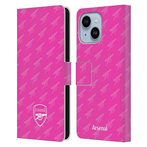 Étui Portefeuille iPhone 14 Plus Protection Intégrale Arsenal FC Rose Cuir