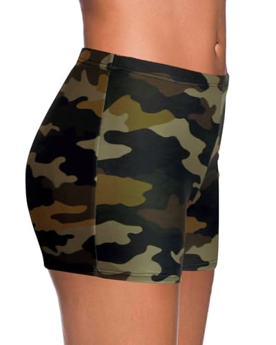 Image of Yonique Womens Swim Shorts Solid Tankini Bottoms Swimsuit Bottoms(Available in Plus)
