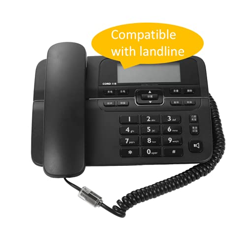 Telephone Handset Cord, 8Ft Uncoiled / 1.4Ft Coiled Landline Phone Handset Cable 4P4C Telephone Accessory Black (3 Pack) #TOP5