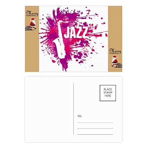 Carte postale Santa Claus saxophone pour accompagner vos cadeaux de Noël et messages de remerciement