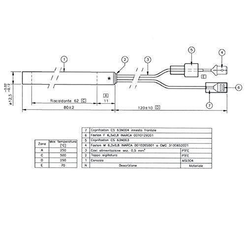Resistenza Per Macchina Da Caffè 500W - Lunghezza 8cm, Diametro 12.5mm - Foto 2