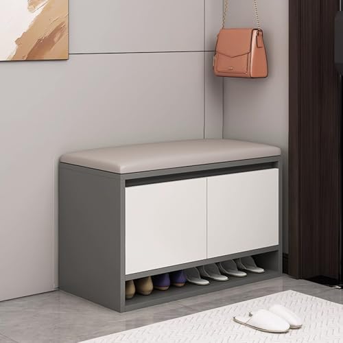 Panchetta Multifunzionale Ingresso Con Seduta Imbottita,Ripiano Scarpe,Moderna Panchetta Portascarpe per Soggiorno,Stanza Bucato,Camera,Panchetta Lunga Con Contenitore per Piede Letto,Design Pratico