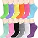 12 Pairs Women's Socks Assorted Colors Size 9-11 Solid Mix Color