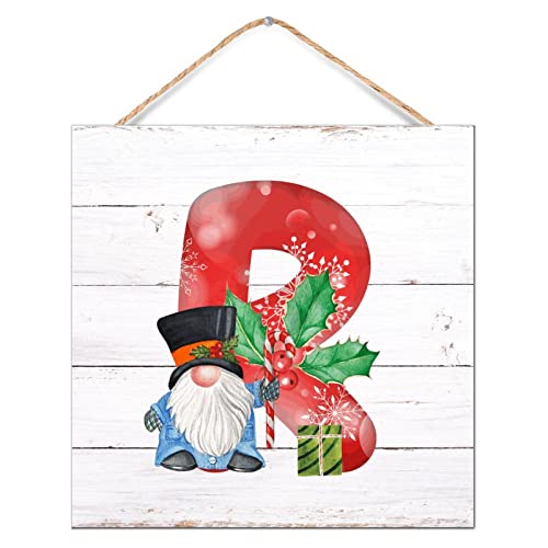 Panneau en bois rétro inspirant de Noël avec lettre R pour la maison