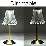 Cordless Table Lamps for Home,Table,Dining Room, Gold Rechargeable Lamps, USB Charge 12'' Tall LED Brass Portable Outdoor Indoor Table Lamp with Built-in Dimmer (Pack2 Gold Flower Lamp) - Image 5