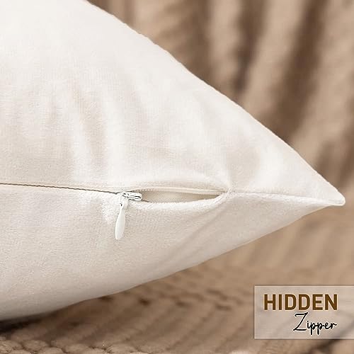 My home store White Cushion Covers 45cm x 45cm, Machine Washable Sofa Couch Living Bed Room with Invisible Zipper - Image 3