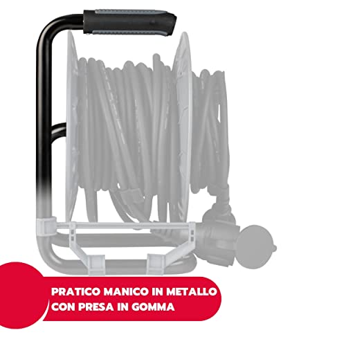 Enchufe franco-aleman con enrollacable electrico para evitar enredos 15m 4
