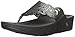 FitFlop Women's Flora Sparkle Flip Flop, Black, 6 M US