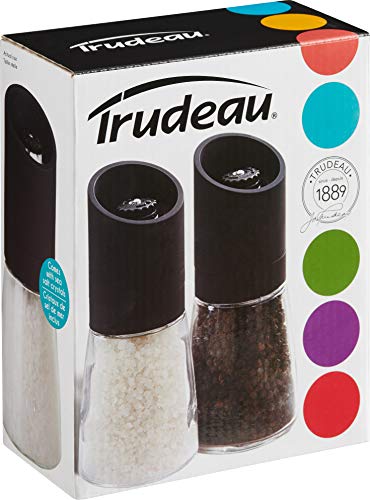 Trudeau Maison Glass And Black 6 Inch Ceramic Grinder And Salt Pepper Mill, 6" #TOP1