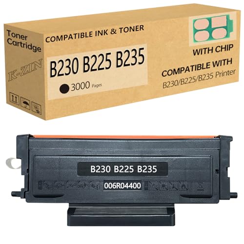 K-ZIN B230 B225 B235 Black(3000 Page,with Chip) Toner Cartridge Compatible with Xerox B230 B225 B235 Printers Replacement for 006R04400 006R04401 Black Toner Cartridge(1-Pack)