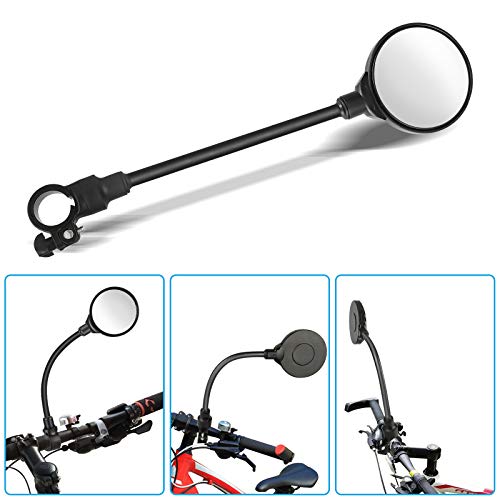 Espejo retrovisor de bicicleta Yizhet ajustable de 360 grados para manillar 22,2mm 6