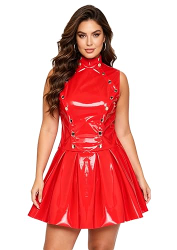 Robe courte latex femme wetlook moulante décolletée pour style audacieux