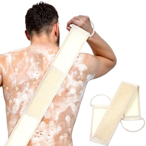 YUXIANLB Luffa Schwamm Rückenscrubber Natürlicher Rückenschrubber für Dusche und Bad Massagegurt aus Luffa Baumwolle effektives Körperpeeling und Rückenmassage für Trockenmassage tägliche Hautpflege