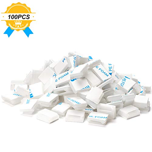 Cable ordenado de clips autoadhesivos para gestión de cables, paquete de 100 pinzas para luces LED de tira de 3/8" de ancho miniatura 4