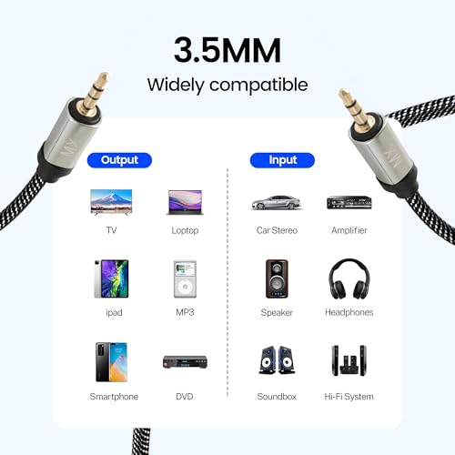 Image of MX RCA Cable AUX to RCA Y Splitter Cable To 2 Rca Stereo Audio Cable For Smartphone PERENT (3.5mm Male to Male AUX Audio Cable, 1.5 METER), Black