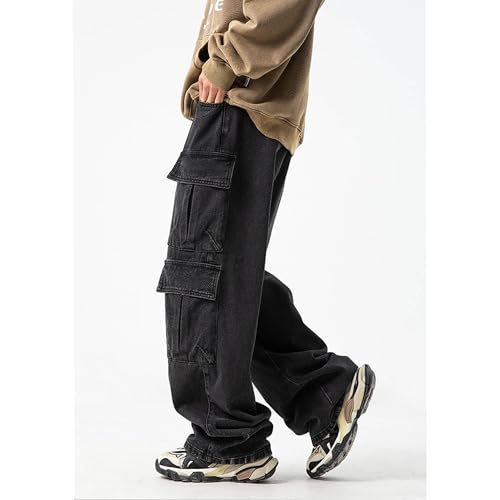 Grunge Emo Pants Y2k Baggy Jeans Fashion Denim Cargo Pants Japanese High Street Pants Multi Pocket Pants for Men3