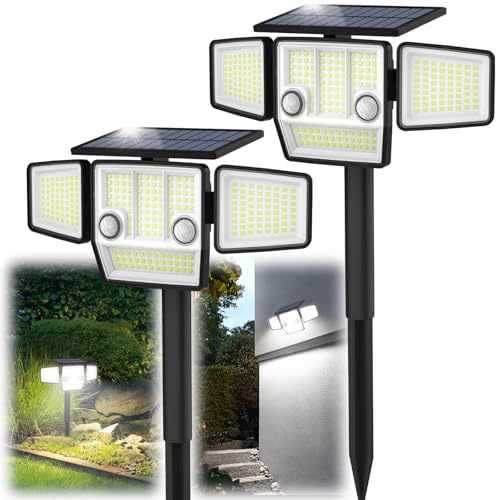 HAARAY Solar Outdoor Lights with Stakes, 2500LM 180&deg; PIR Motion Sensor, 360&deg; Wide Angle...
