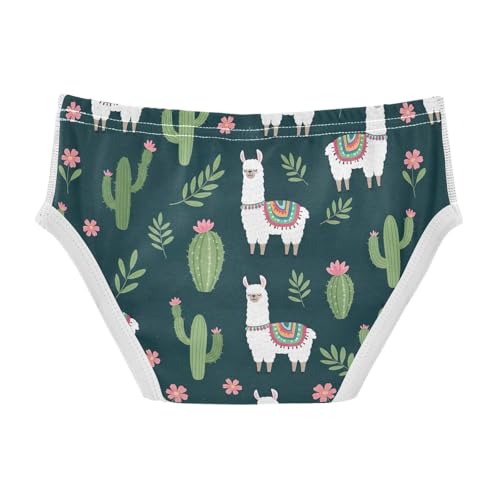 CHIFIGNO Cute Llamas Cactus Green Underwear for Boys Soft Cotton Briefs Little Boy Printed Underwear Briefs2