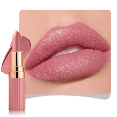 evpct Mauve Nude Pink Matte Creamy Lipstick for Women, Long