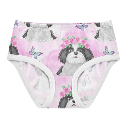 Joisal Cute Cartoon Dogs Pink Butterflies Girl Panties Cute Toddler Girls Underwear Cotton Personalized Kids Undies Briefs 2t
