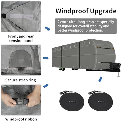 Weize RCA-1312 Travel Trailer Cover, Waterproof And Camper Rv Cover Non-Woven Fabric thumb #4