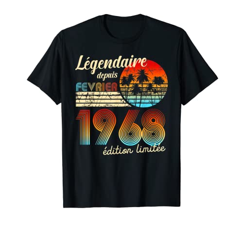 Cumpleaños Nacidos En Legendario Desde Regalo Febrero 1968 Camiseta