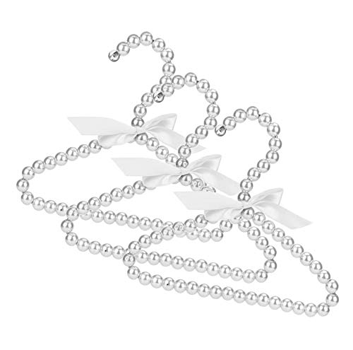 Botocoo ペットハンガー 犬服ハンガー ゴージャス ベビー ハンガーペット用おしゃれかわいい姫系人工真珠タイプ ズレにくいパールハンガー 犬猫動物服かミニハンガーおしゃれ ベビーハンガー (パール・ホワイト3PCS)