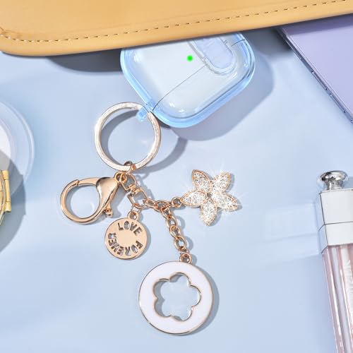 Image of (with Safety Lock) Clear Case Compatible with Cute Apple Airpods 4 Cases 2024 Women, VISOOM Soft TPU Transparency Air pods 4 Gen Case iPods 4 Earbuds Case Girl Bling Keychain for Airpod iPod 4th Gen