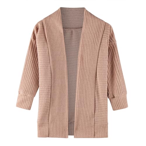 Kids Toddler Girls Knitted Long Cardigan Solid Color Long Sleeve Open Front Outwear Thick Chunky Girls Size 12 Coat