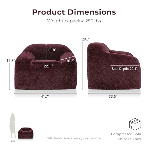 Sillón Plegable Tela Peluche Rojo miniatura 2
