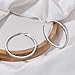 ORAZIO Stainless Steel Women Hoop Earrings Cute Huggie Earrings Cubic Zirconia Inlaid 50MM (A: Silver-tone)