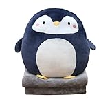 Hofun4U Penguin Stuffed Animal 16 Inch, Blanket in Cute Plush Pillow, Girls Boys Gifts for Birthday Christmas, Travel