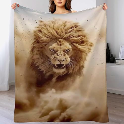 Couvertures moelleuse flannel lion pour réchauffer le cœur - 2