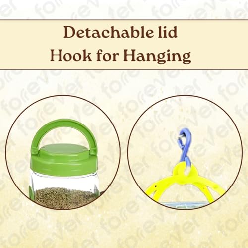 Image of FORREVER Bird Feeder - Hanging Bird Feeder for Balcony, Garden & Outdoor Use (Water & Food Feeder Combo)