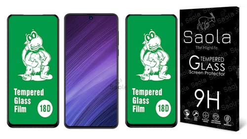 Image of Saola 18D Tempered Glass With Inbuilt AirBag Borders For Redmi K50 Pro (Pack Of 2) with Free Installation Kit. Full screen Coverage - 6.67 inch