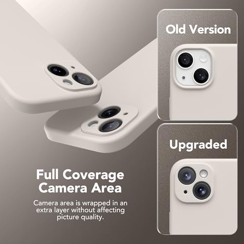Image of Magnetic for iPhone 15 Plus Case, Compatible with MagSafe, [Full Camera Protection][Screen Protector] Silicone Shockproof Protective Phone Case for iPhone 15 Plus 6.7 inch, Stone