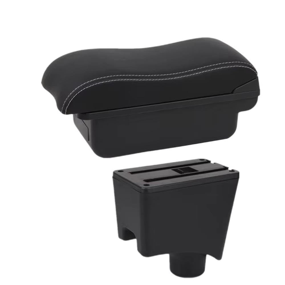 FSOZDBBPL For Dacia For Renault For Sandero For Logan 2 For Nissan Almera G15 For Lada Largus Car Armrest Box Storage Box Interior Parts(A2 Black white NO USB)