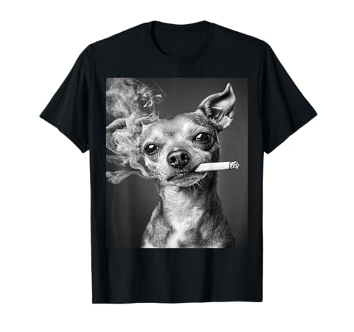 Smoking Dog Chihuahua Funniest Meme T-Shirt