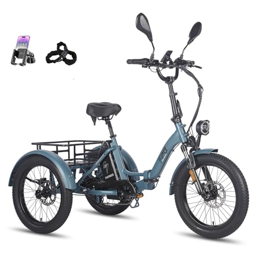 Fafrees E Bike 3 Rad, E Bike Dreirad für Erwachsene 48V 21Ah Akku, F20 Mate Ebike Klapprad fatbike Lastenfahrrad 20 * 3.0 Zoll, 65N.m Dreirad für senioren Reichweite bis zu 65-115Km, Blau Fafrees E Bike 3 Rad, E Bike Dreirad für Erwachsene 48V 21Ah Akku, F20 Mate Ebike Klapprad fatbike Lastenfahrrad 20 * 3.0 Zoll, 65N.m Dreirad für senioren Reichweite bis zu 65-115Km, Blau