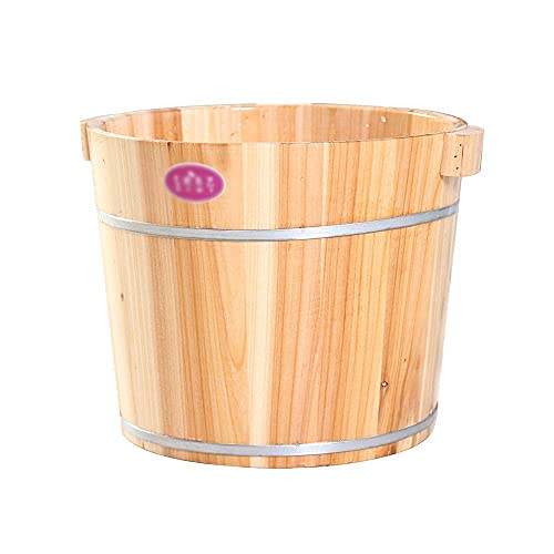 Cubeta de madera para baño de pies, 30 cm grosor con tapa