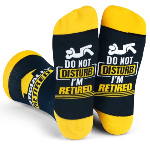 Lavley Do Not Disturb, I'm Officially Retired Socks - Funny Retirement Gift for Men - One Size