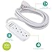 Philips 3 Outlet Surge Protector Power Strip, 8 Ft Extra Long Power Cord, Designer Braided Extension Cord, Flat Plug, Perfect for Office or Home Décor, 300 Joules, ETL Listed, White, SPC3434WB/37