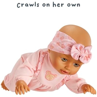 Baby born Learn to Walk Baby Doll Olivia - Gray-Green Eyes: Realistic Features for Kids Ages 3+, Walks, Crawls, Sits & Kicks, Eyes Open & Close, Multiple Sound Effects