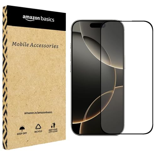 Image of amazon basics Tempered Glass Screen Protector Compatible with iPhone 17 Pro Transparent Protective Film [Clear HD]