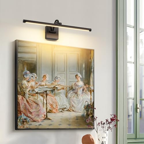 Image of DESOOP Black Picture Lights for Wall Hardwired LED Picture Lighting Dimmable Gallery Light Art Light for Wall Portrait Artwork 23.62 inch 14W Warm White