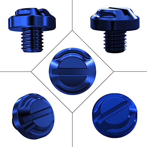 Image of AVERZELLA 4pcs Motorcycle Blue Mirror Hole Plugs 2 Regular+2 Reverse M10x1.25 (Blue, M10>2 regular + 2 reverse)