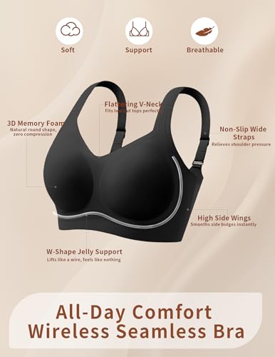Image of Jelly Push Up Bra for Women Wireless Comfortable Seamless Full Coverage Bra