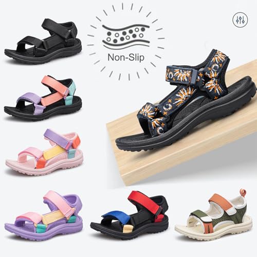 Image of vibdiv Boys Girls Sandals Open-Toe Summer Outdoor Unisex Child Sport Sandals Athletic Lightweight(Toddler /Little Kid /Big Kid)