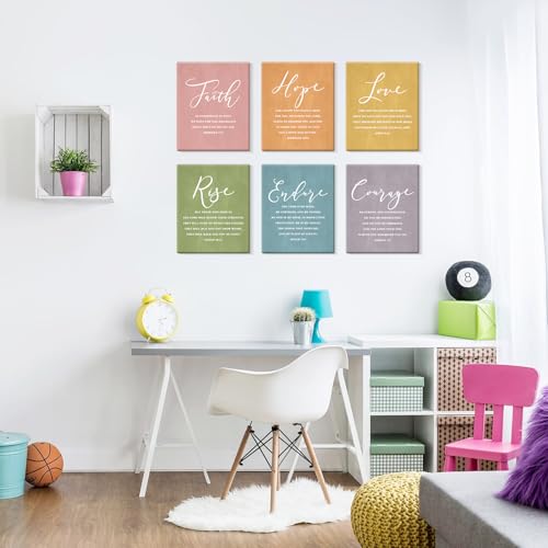 Image of CHDITB Scripture Religious Wall Decor, Faith Poster,Christian Home Artwork, Bible Verses Art Print Set Of 6(12x16 Inches) Christian Wall Art For Prayer College Dorm Room Decoration